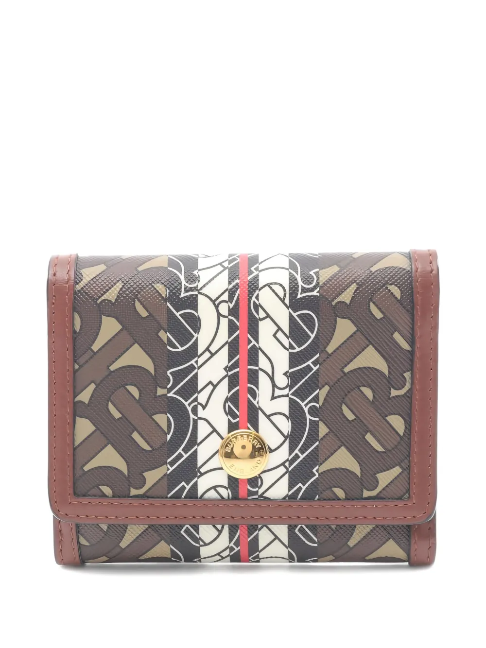 Burberry Pre-Owned stripe-detail monogram-pattern wallet | Brown | Image 1