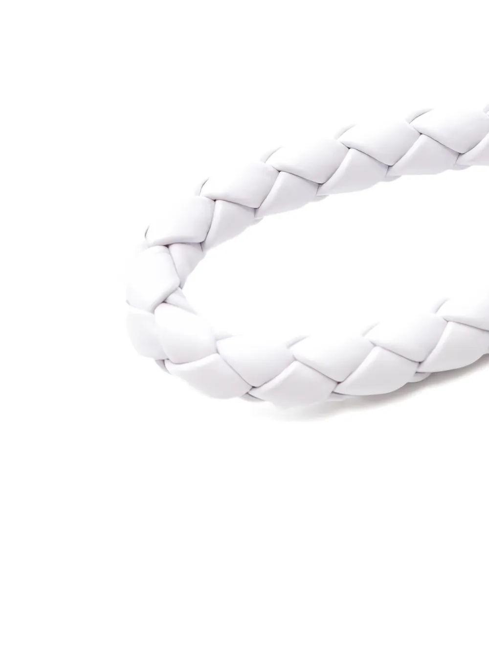 Pre-owned Bottega Veneta 2020s Intrecciato Leather Keyring In White