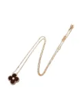 Van Cleef & Arpels Pre-Owned 18K pink gold Alhambra Bullseye diamond necklace - CLEAR, RED