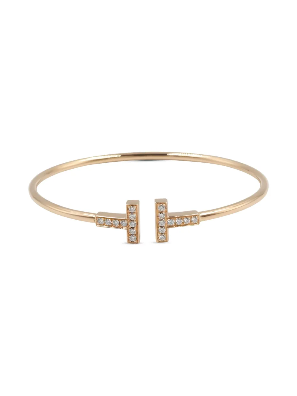 Tiffany & Co Eyewear 18K rose gold T-wire diamond bangle | Gold | Image 1