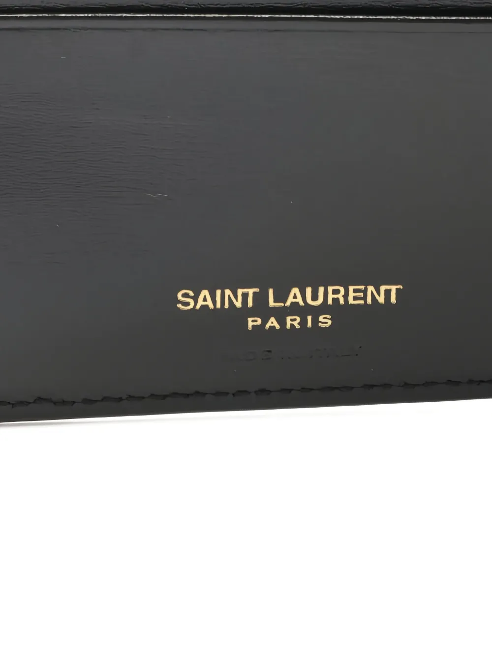 Pre-owned Saint Laurent Cassandre Bi-fold Leather Wallet In Black