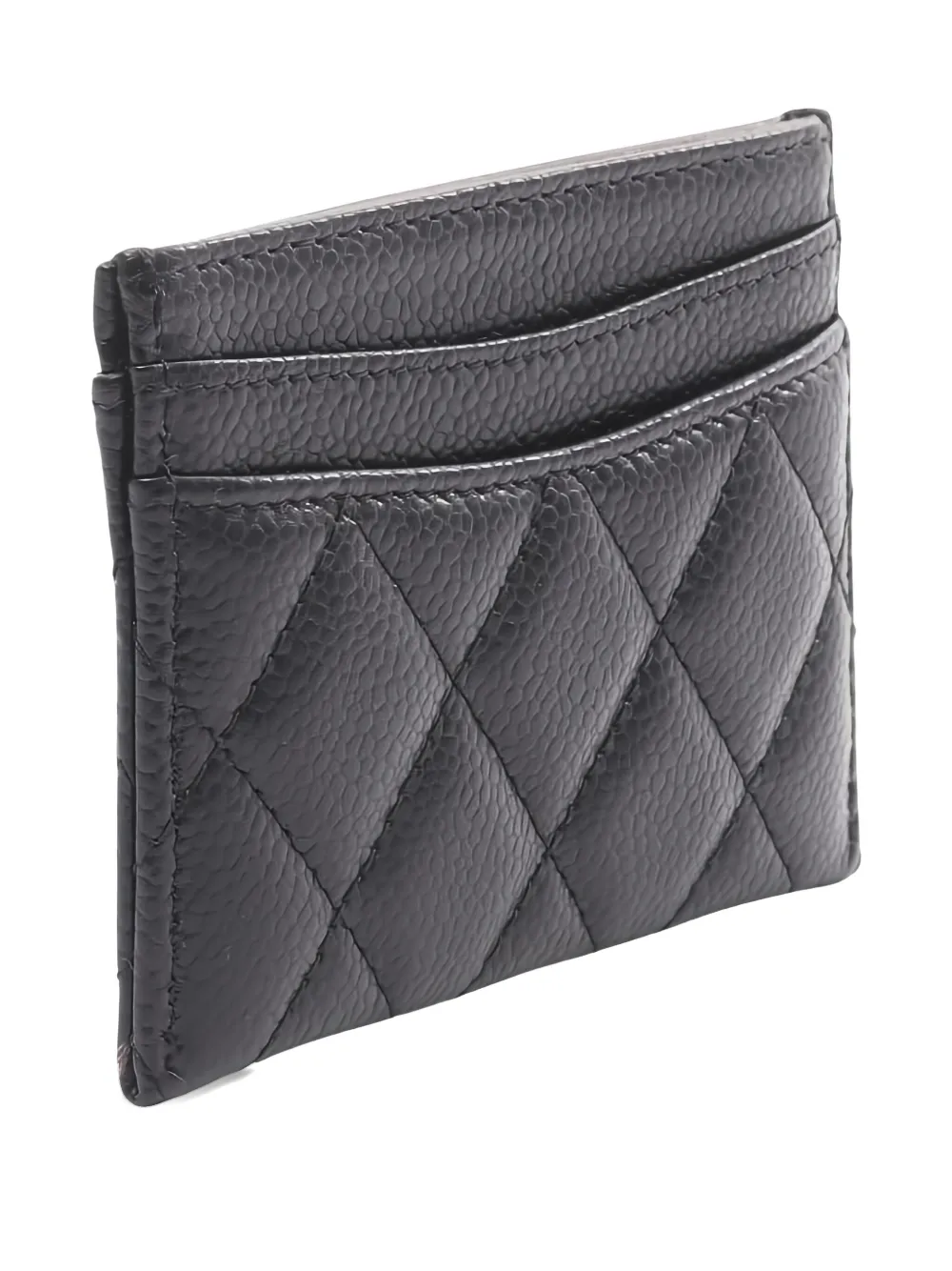 CHANEL Pre-Owned 2021s diamond-quilting card case - Zwart