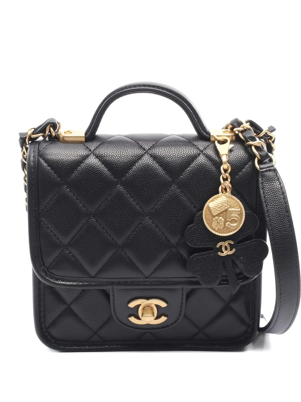 CHANEL Pre-Owned 2021s small Matelasse top-handle shoulder bag | Black | Image 1