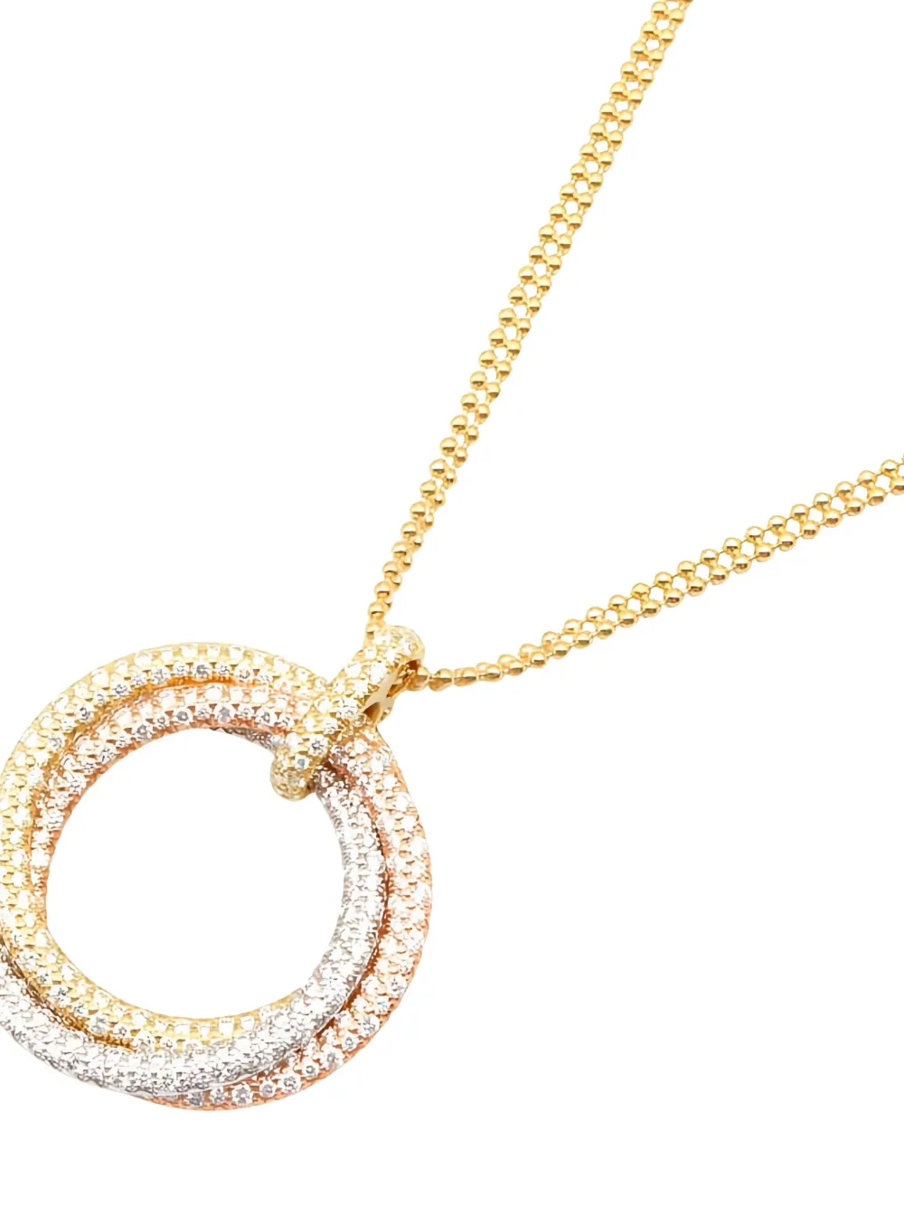 Pre-owned Cartier 2010s Trinity Diamond Necklace In Gold