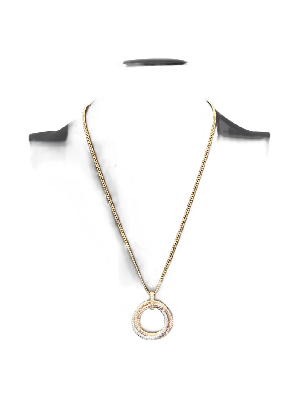 Pre-owned Cartier 2010s Trinity Diamond Necklace In Gold