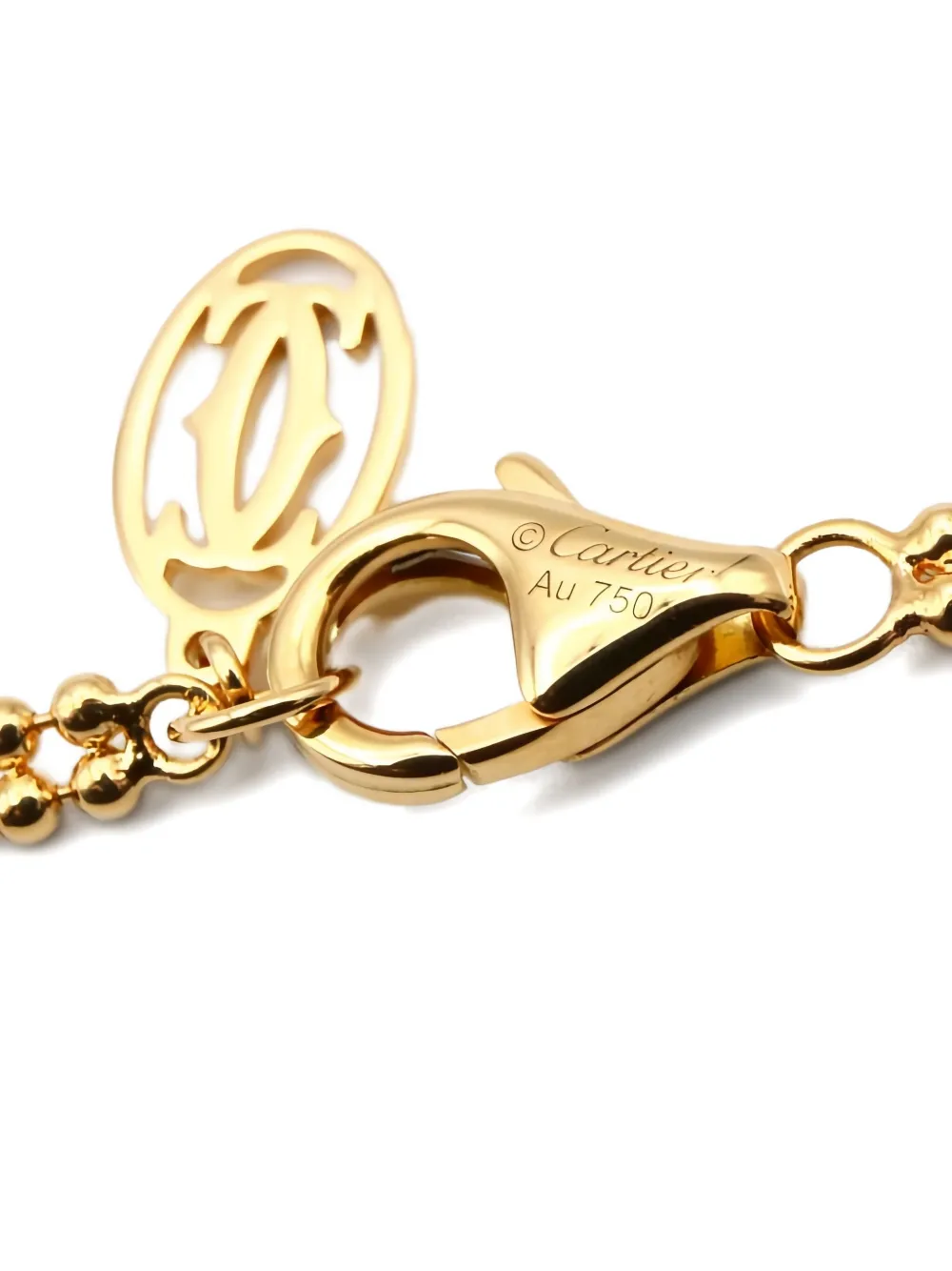 Pre-owned Cartier 2010s Trinity Diamond Necklace In Gold
