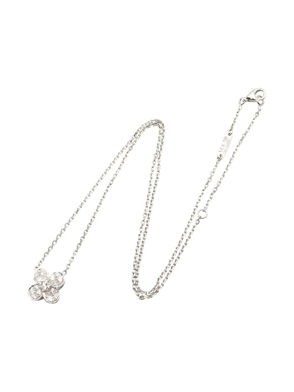 Pre-owned Van Cleef & Arpels 2010s 18k White Gold Diamond Necklace