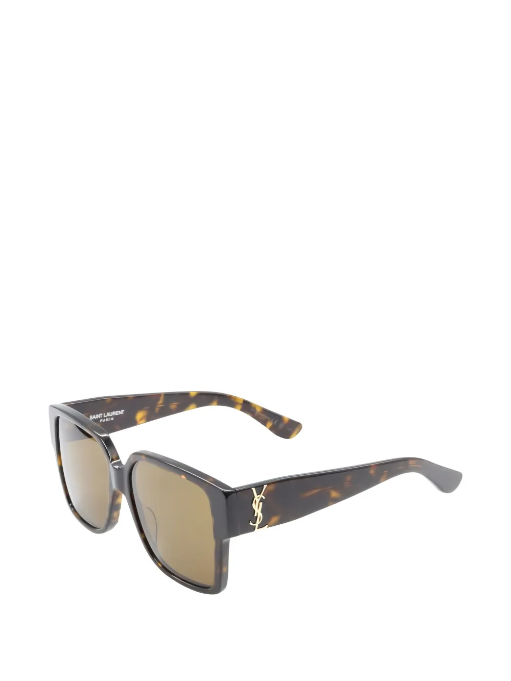Pre-owned Saint Laurent 2020s Geometric Sunglasses In Brown