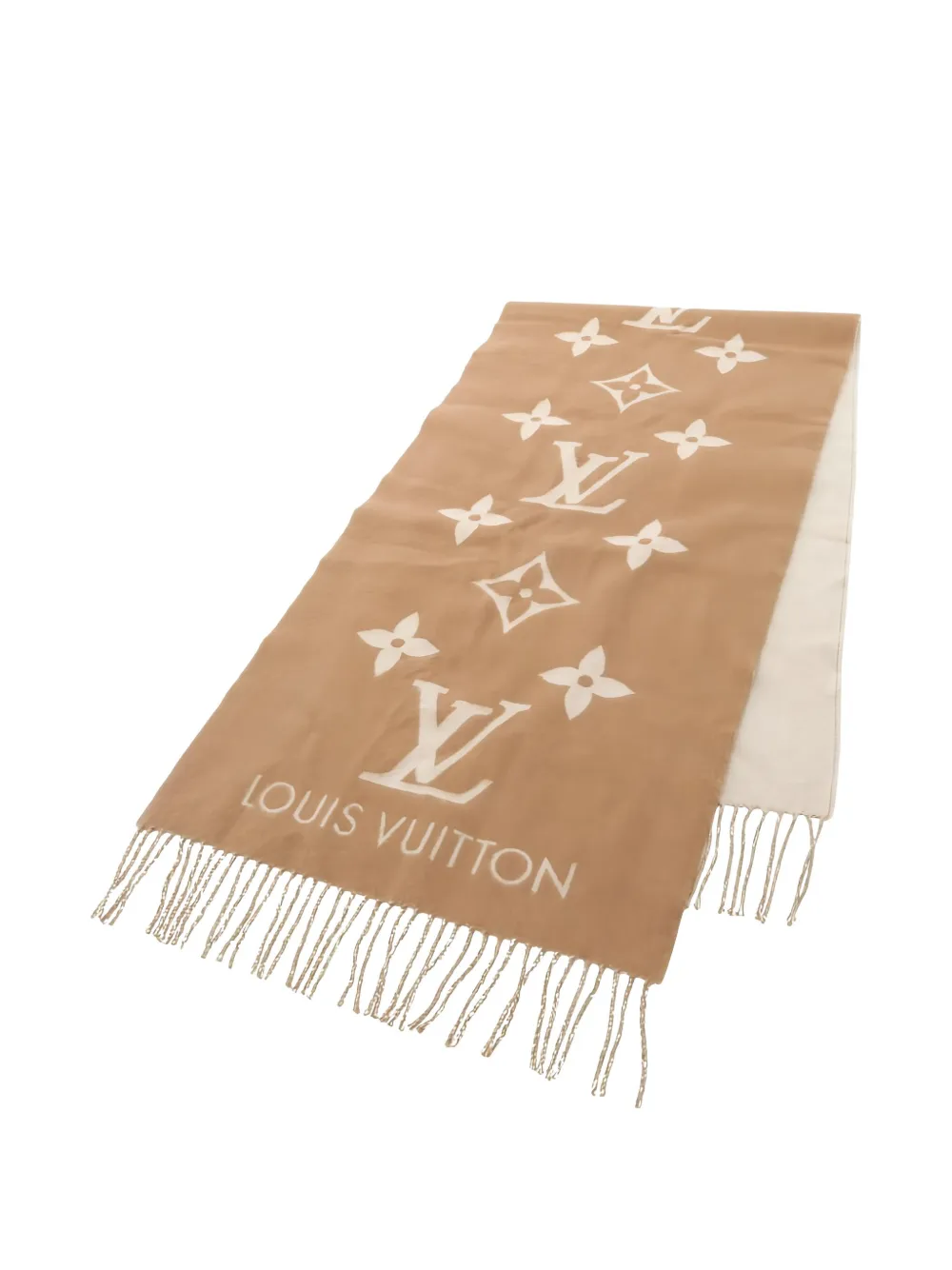 Louis Vuitton Pre-Owned Reykjavik fringed scarf | Brown | Image 1
