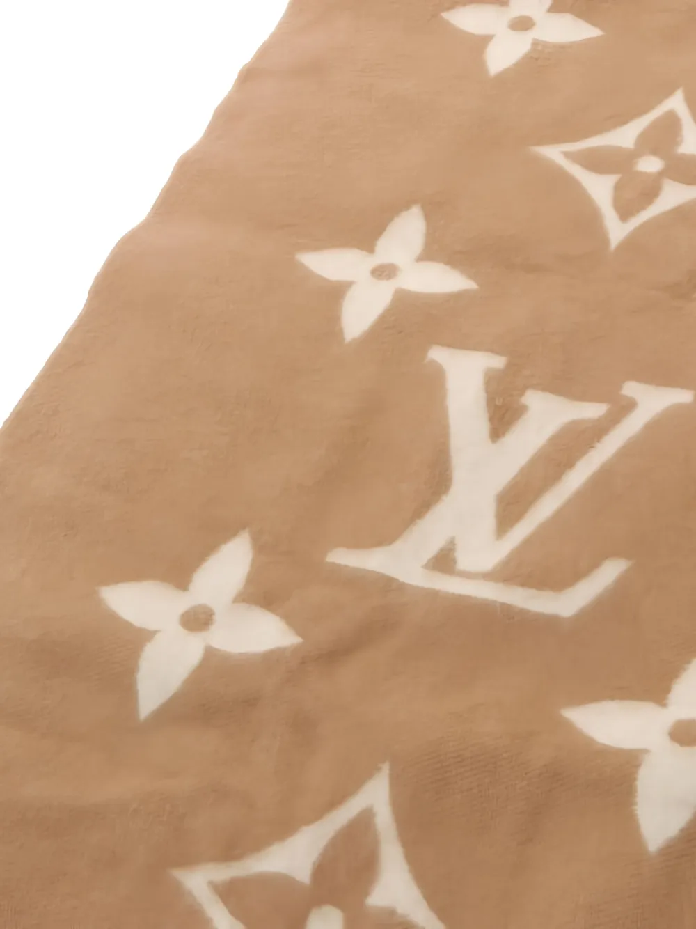 Pre-owned Louis Vuitton Reykjavik Fringed Scarf In Brown