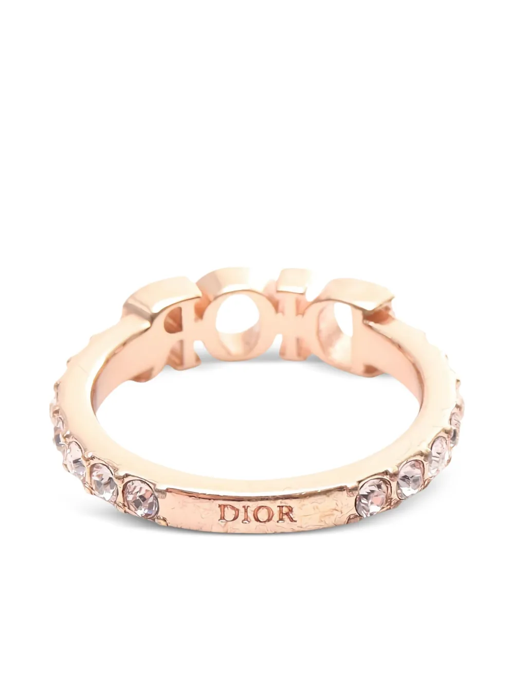 Pre-owned Dior 2010 Rhinestone Ring In Gold