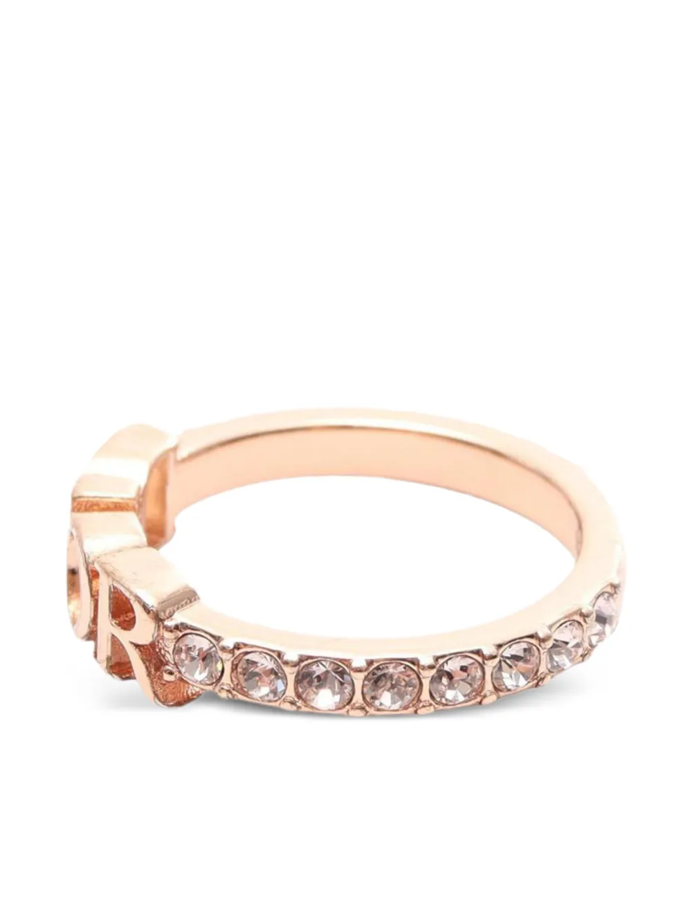Pre-owned Dior 2010 Rhinestone Ring In Gold