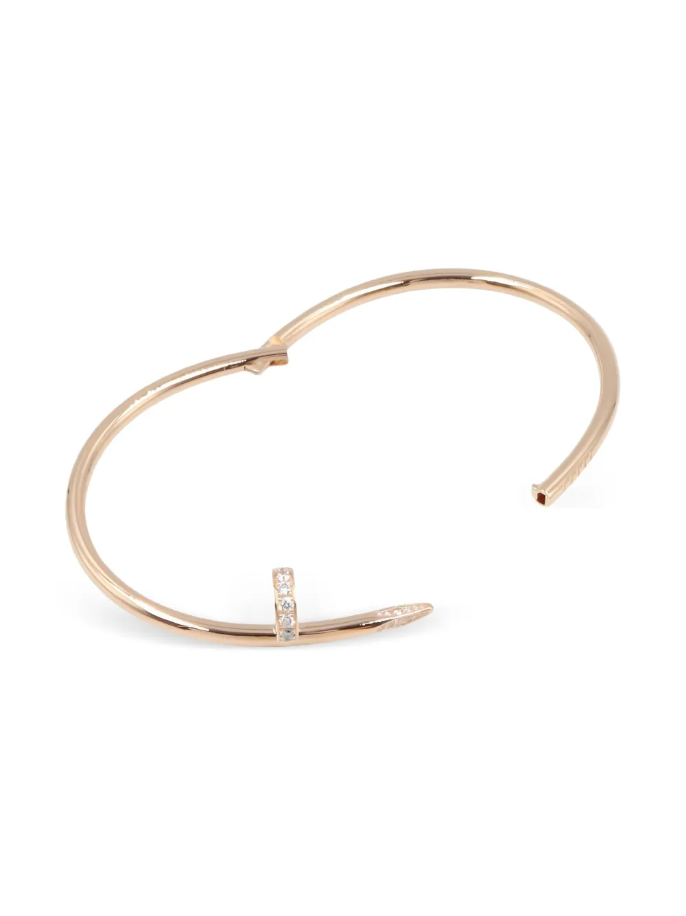 Pre-owned Cartier 18k Rose Gold Juste Un Clou Diamond Bracelet In Pink