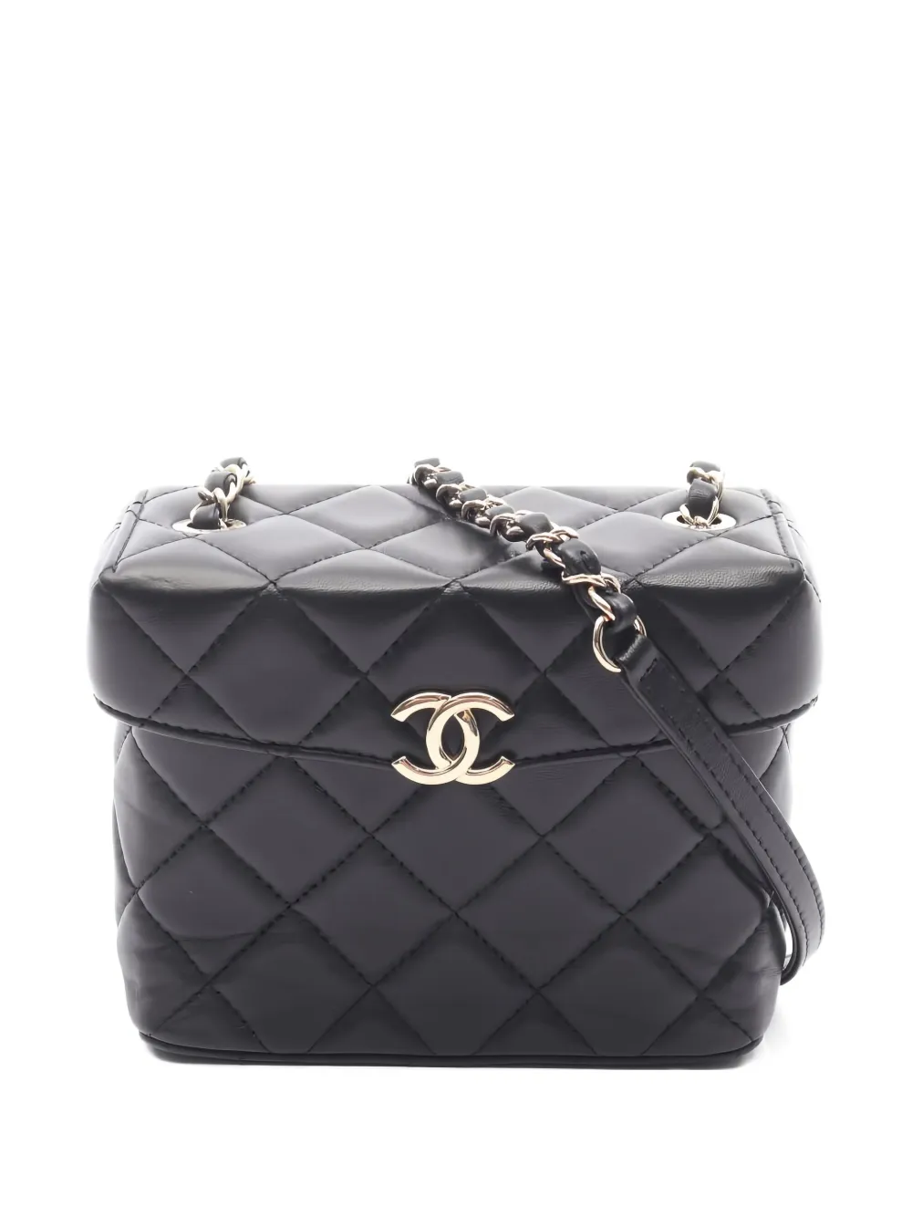 CHANEL Pre-Owned 2021 マトラッセ チェーンボックス ショルダーバッグ - ブラック