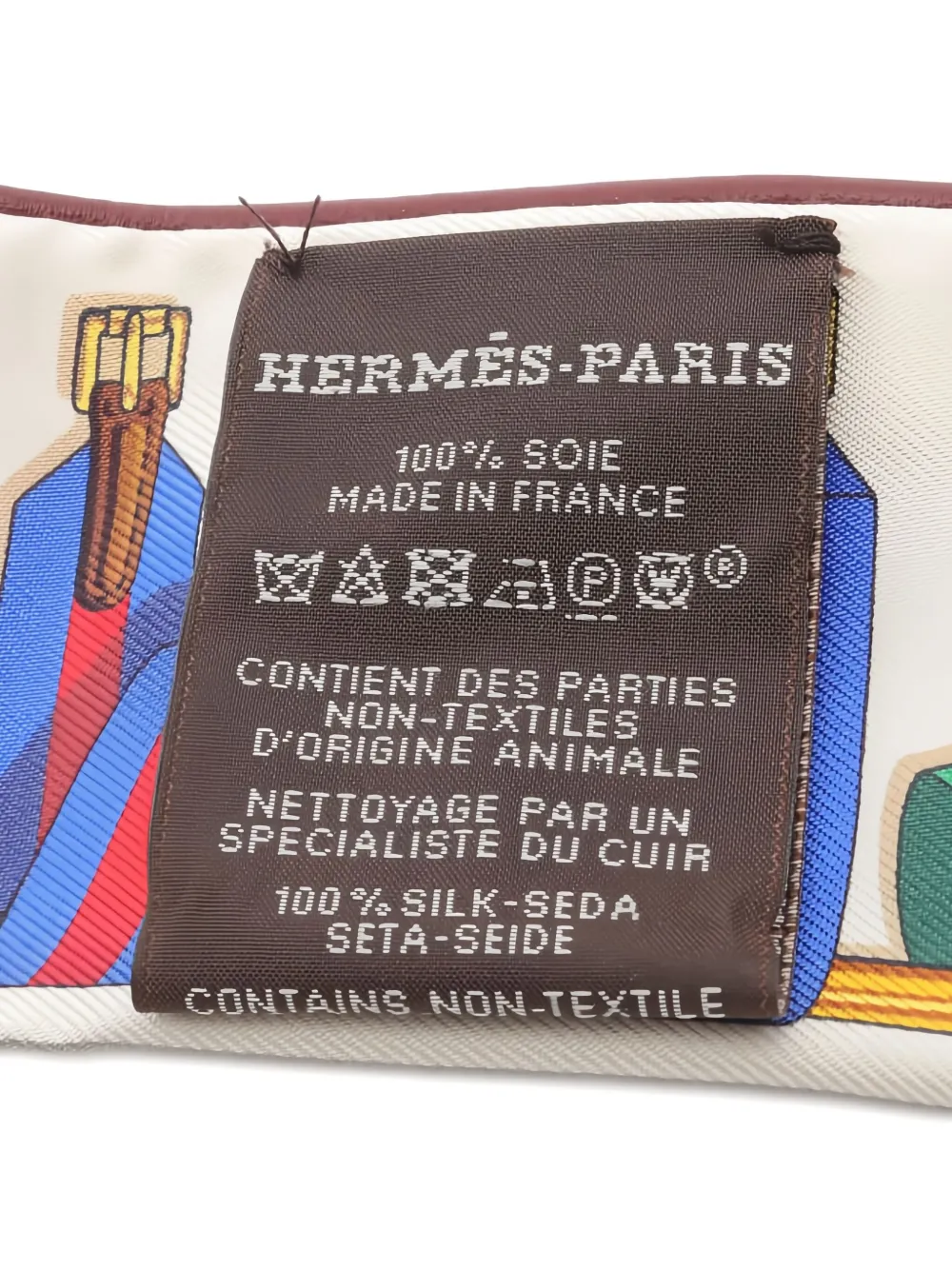 Pre-owned Hermes 2010s Les Sangles Twilly Scarf In Brown