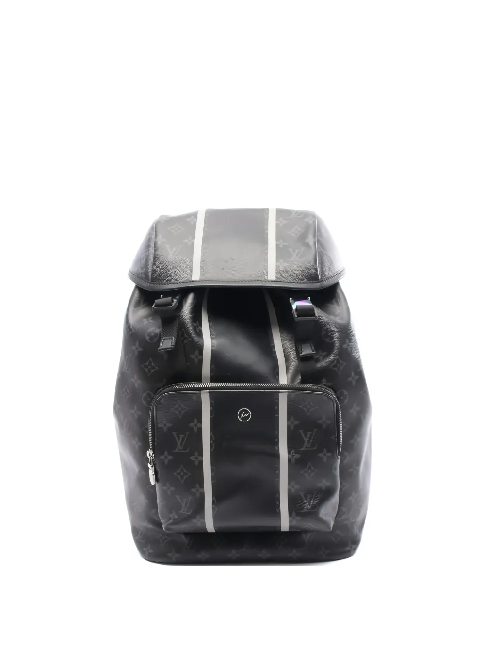 Pre-owned Louis Vuitton X Fragment Design 2017 Monogram Eclipse Backpack In Black