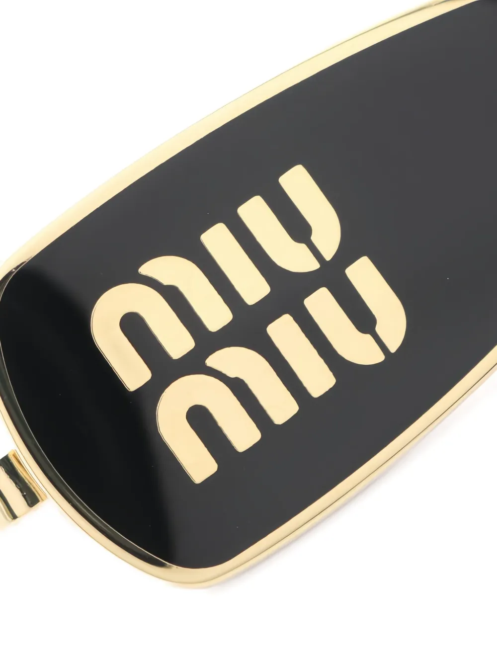 Pre-owned Miu Miu Logo Hairpin Hair Accessory In Gold