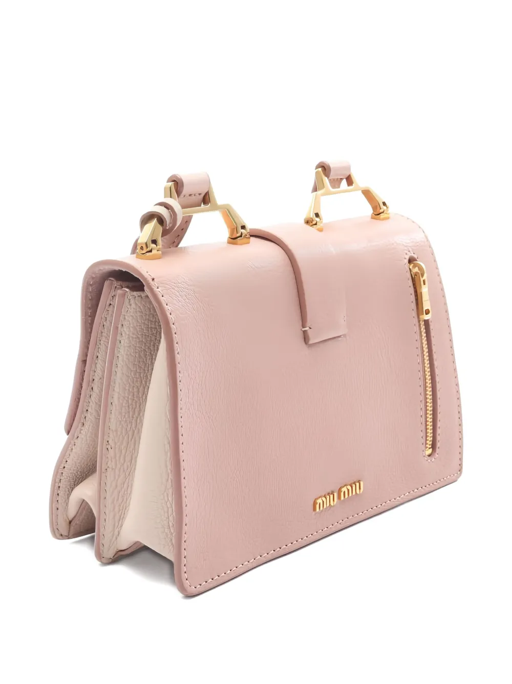 Pre-owned Miu Miu 2010s Madras Leather Cross Body Bag In Pink