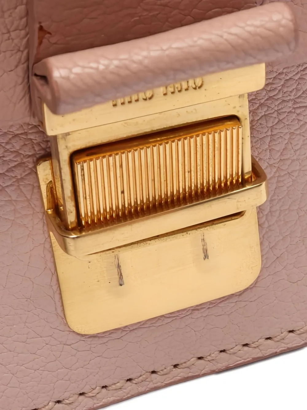Pre-owned Miu Miu 2010s Madras Leather Cross Body Bag In Pink
