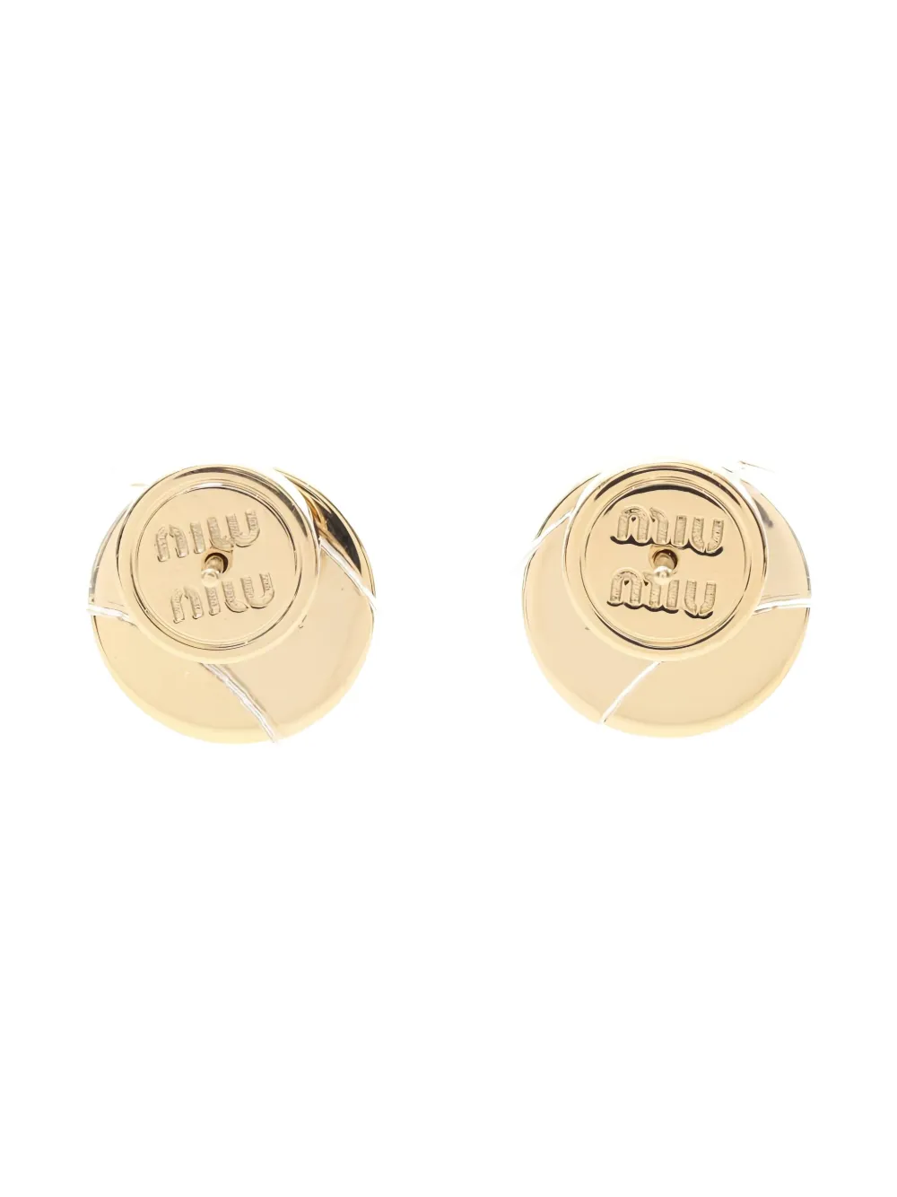 Pre-owned Miu Miu White Gold Enamel Earrings