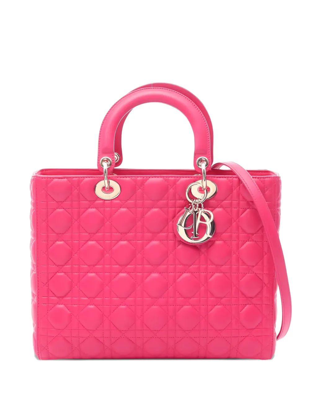 Christian Dior Pre-Owned 2010s large Lady Dior two-way handbag | Pink | Image 1