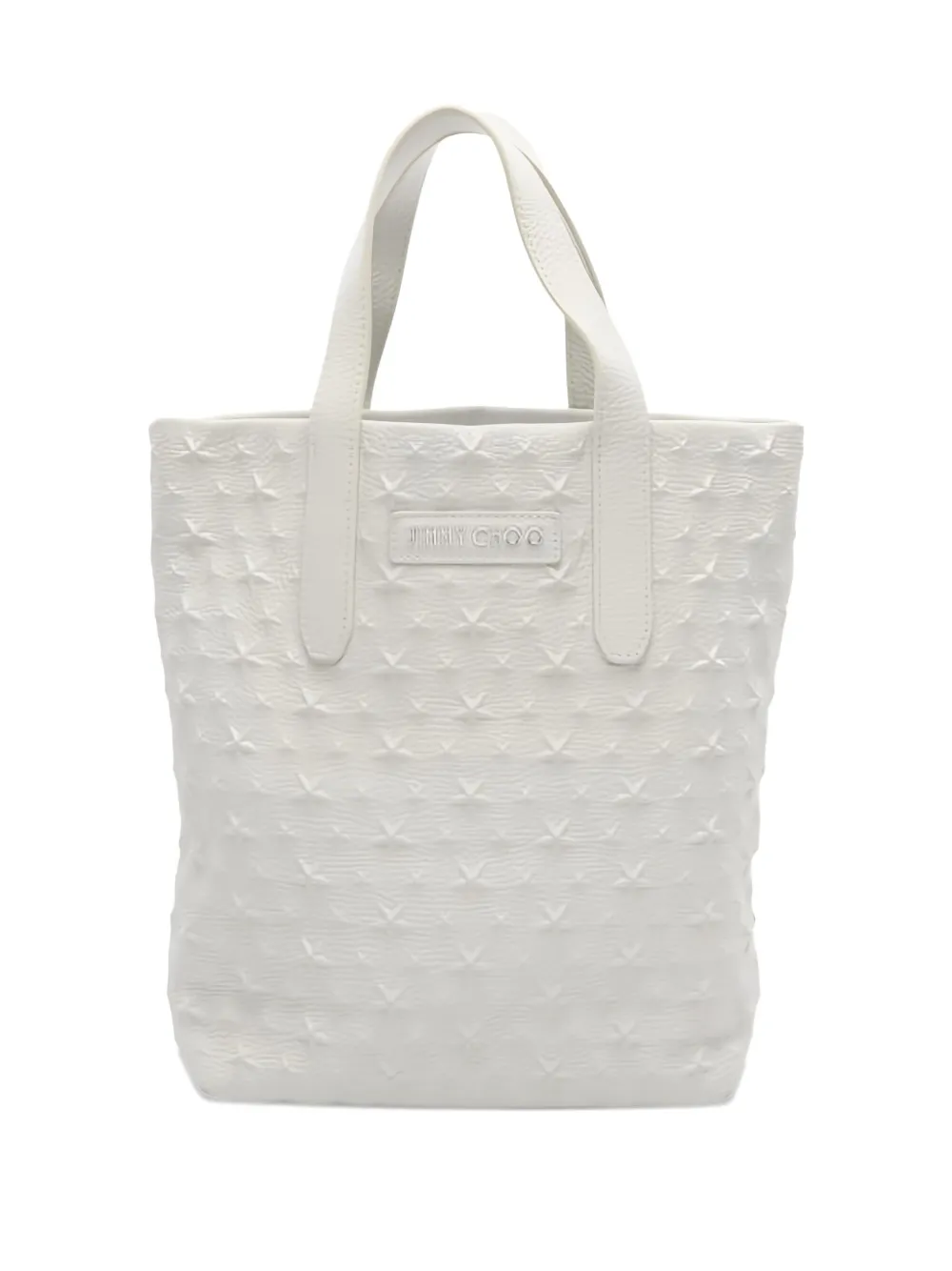 Pre-owned Jimmy Choo 2000s Sofia Star-embossed Tote Bag In White