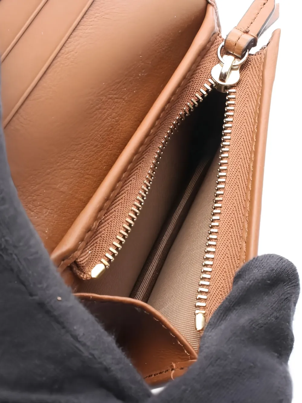 Pre-owned Gucci Small Gg Emblem Wallet In Neutral