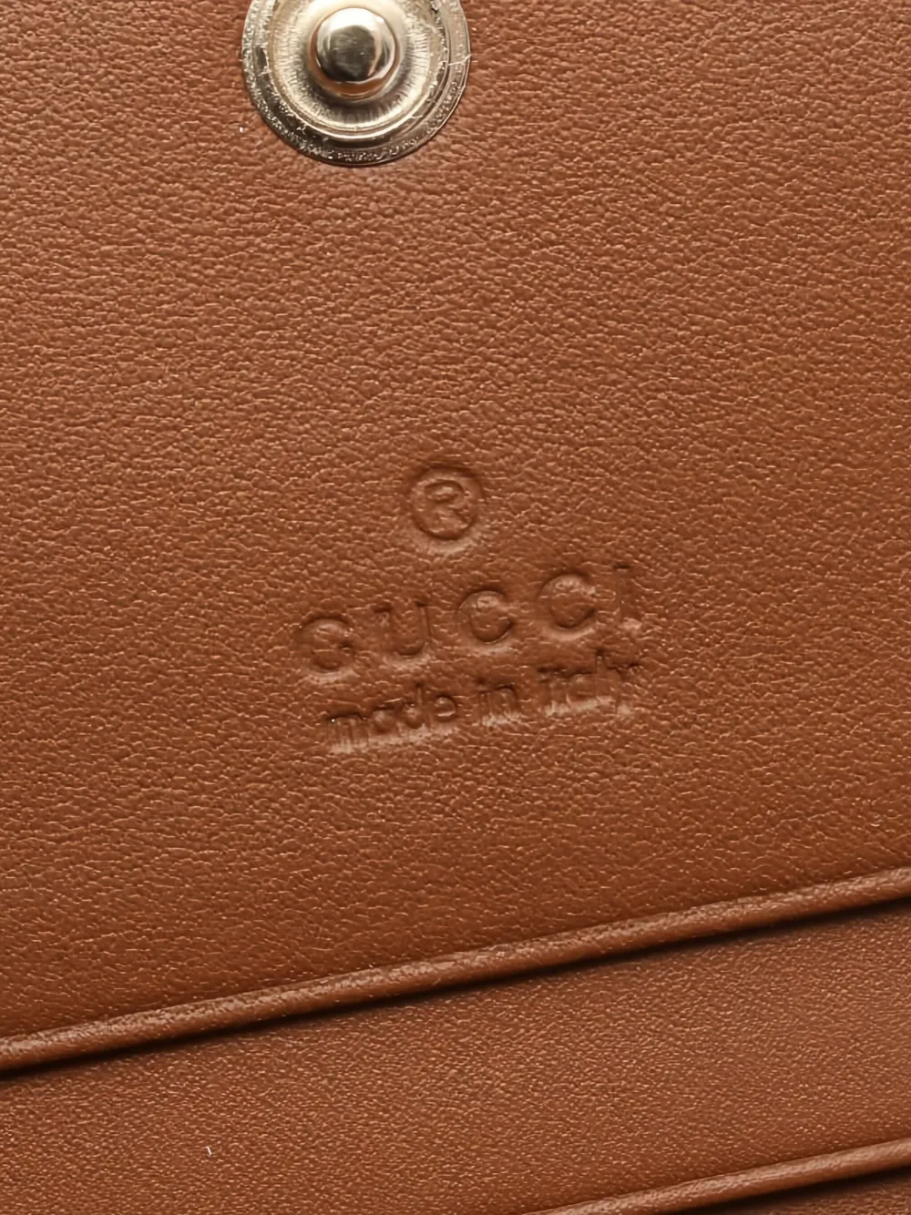 Pre-owned Gucci Small Gg Emblem Wallet In Neutral