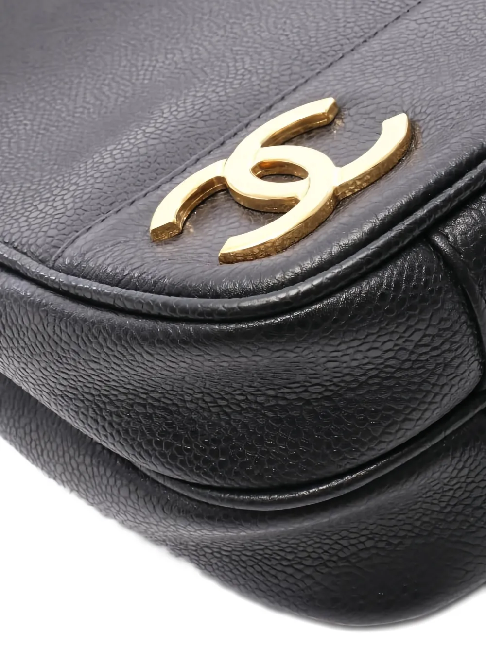 Pre-owned Chanel 1996 Triple Coco Mark Chain-strap Shoulder Bag In Black