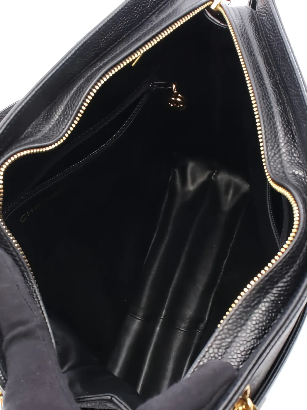 Pre-owned Chanel 1996 Triple Coco Mark Chain-strap Shoulder Bag In Black