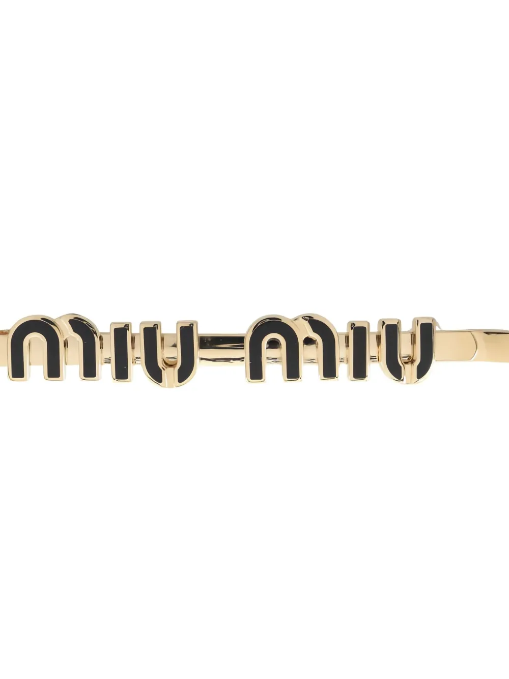Pre-owned Miu Miu Logo-lettering Hair Clip In Gold