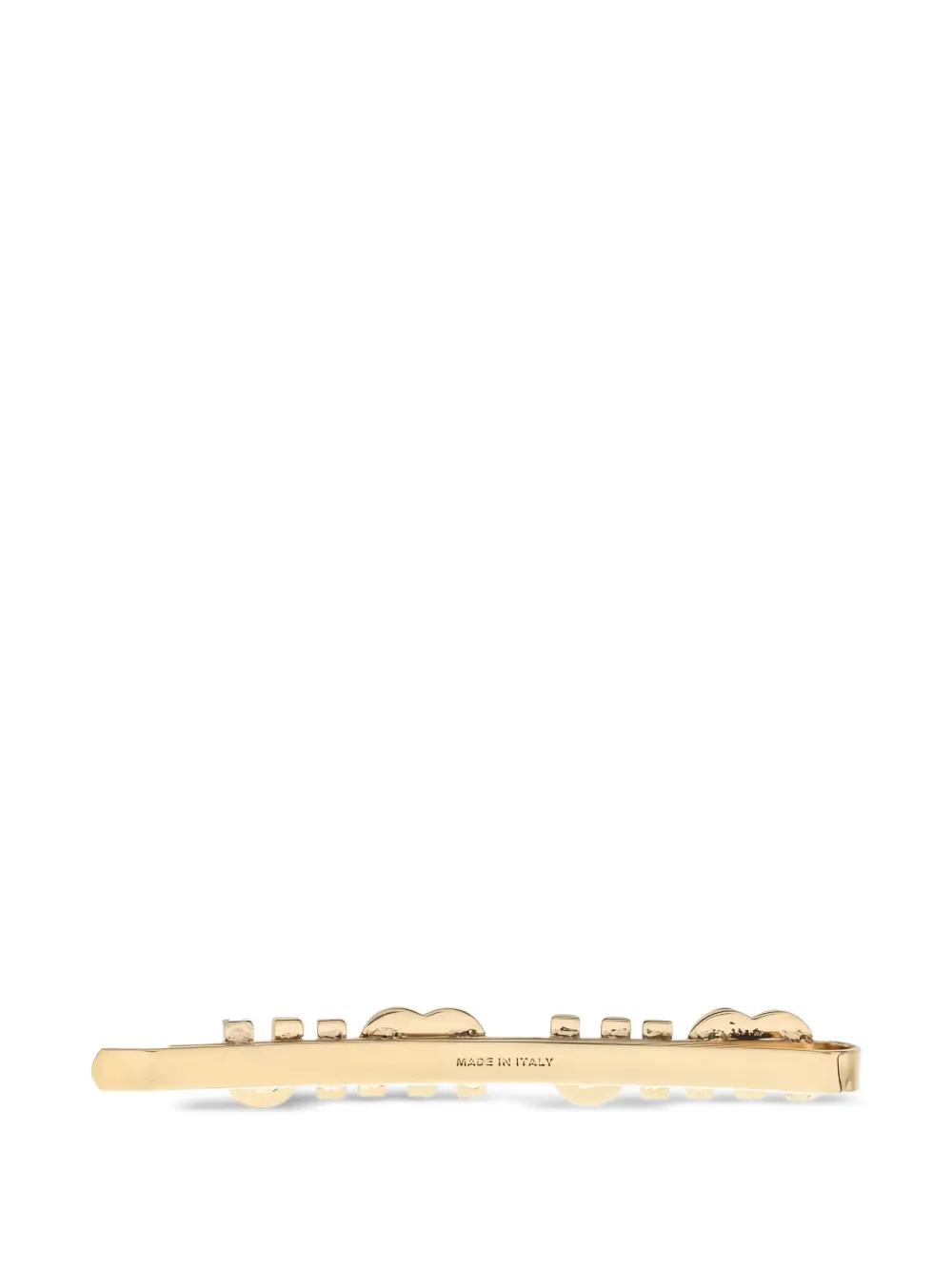 Miu Miu Pre-Owned logo-lettering hair clip | Gold | Image 1