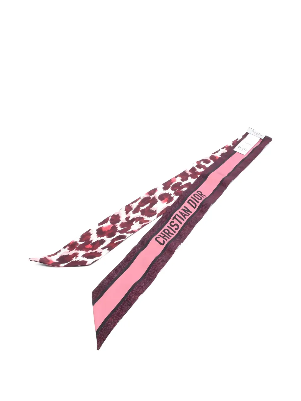 Pre-owned Dior Mitzah Ribbon Silk Scarf In Pink