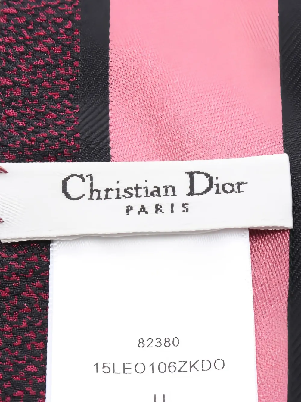 Pre-owned Dior Mitzah Ribbon Silk Scarf In Pink