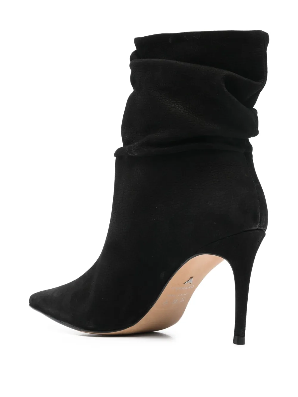 CARRANO 87 mm laarzen met puntige neus en gesmockt detail Zwart