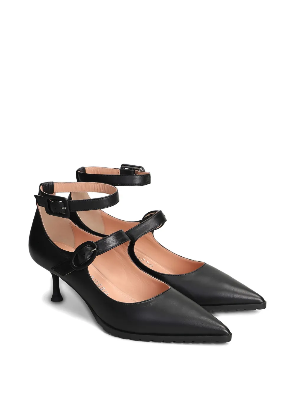 Fratelli Russo Leather Heeled Pumps In Black