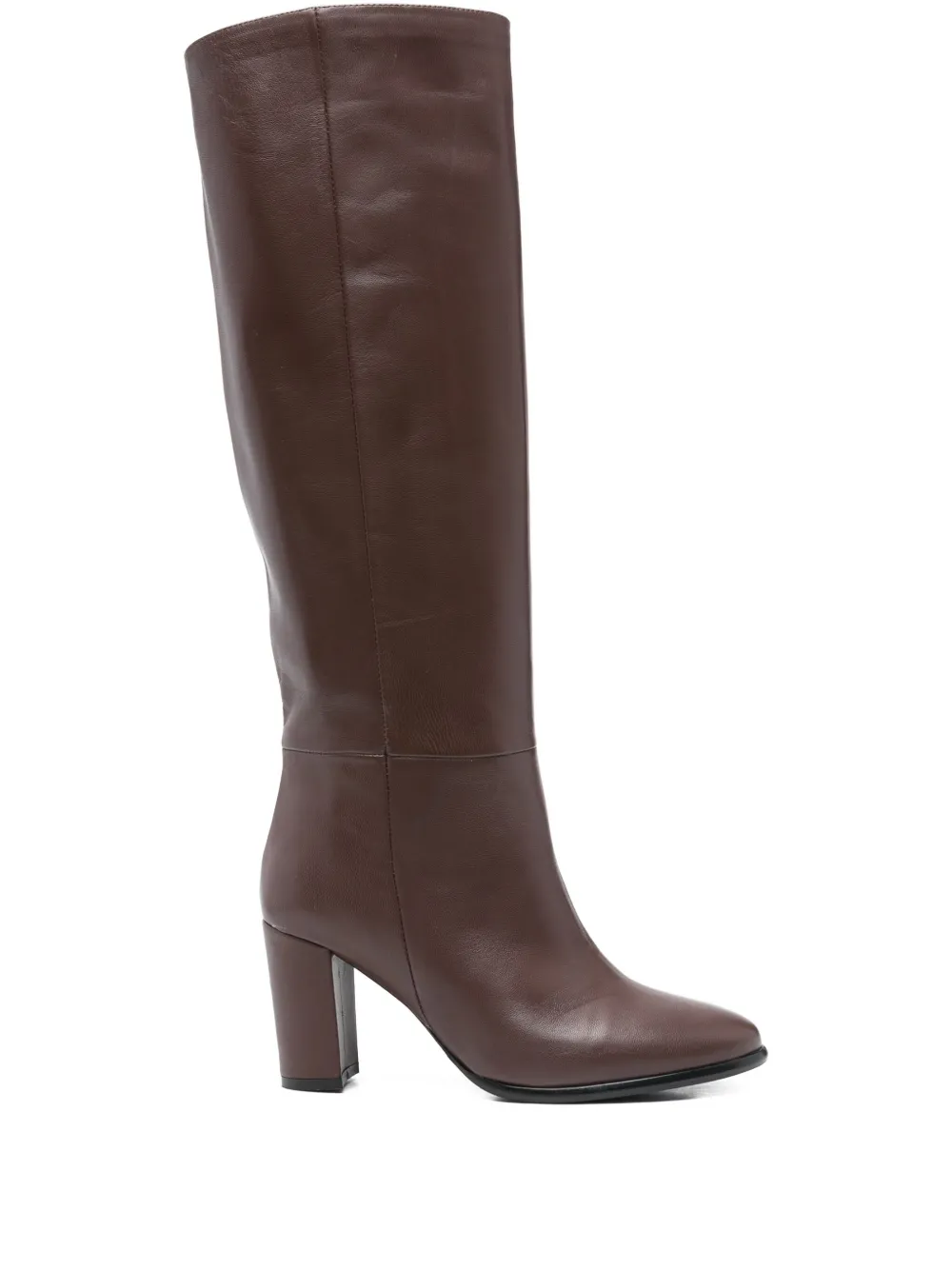 L Arianna Knee-high Leather Boots In Brown