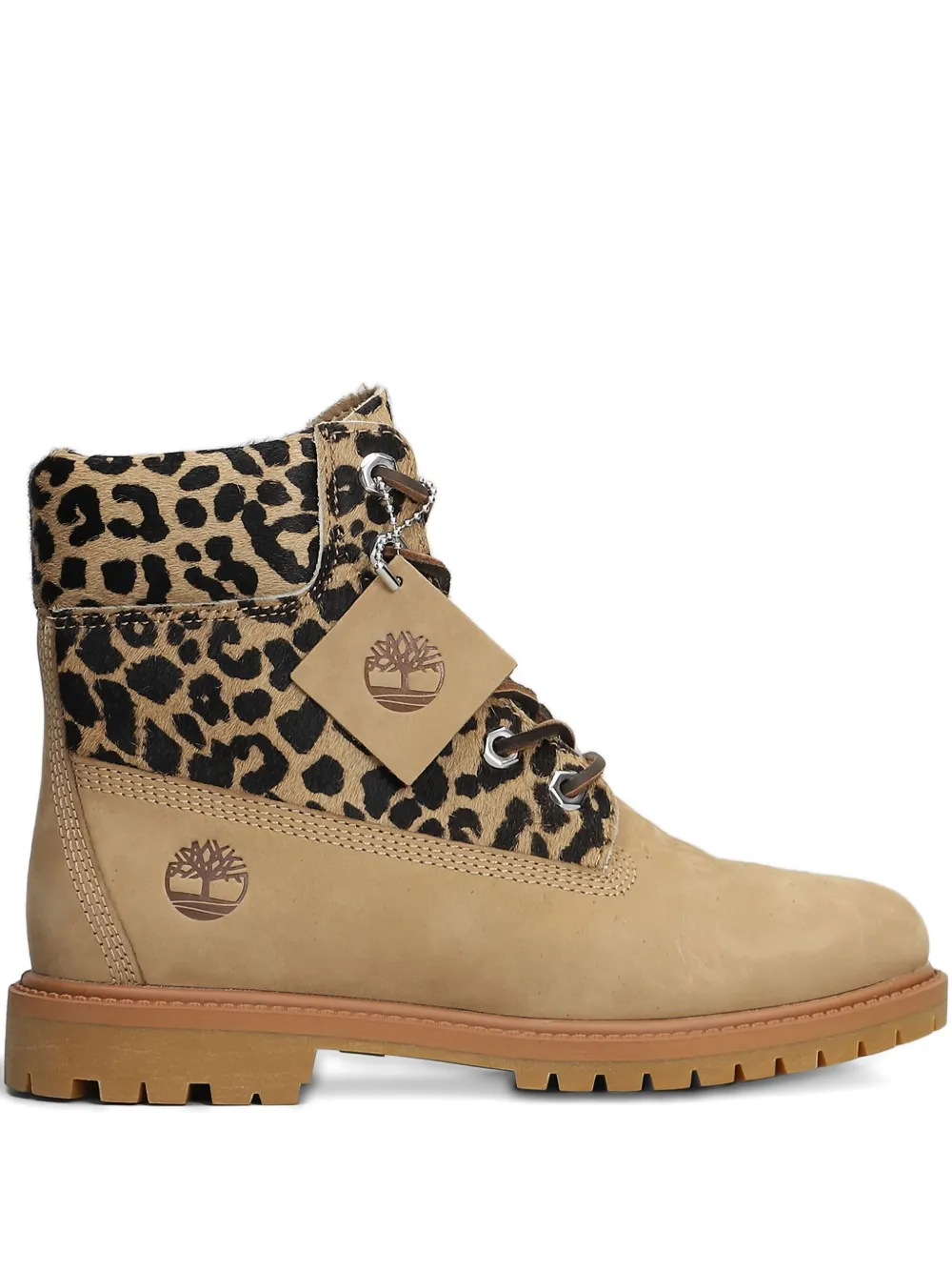 Timberland 6'' Premium laarzen met luipaardprint Beige