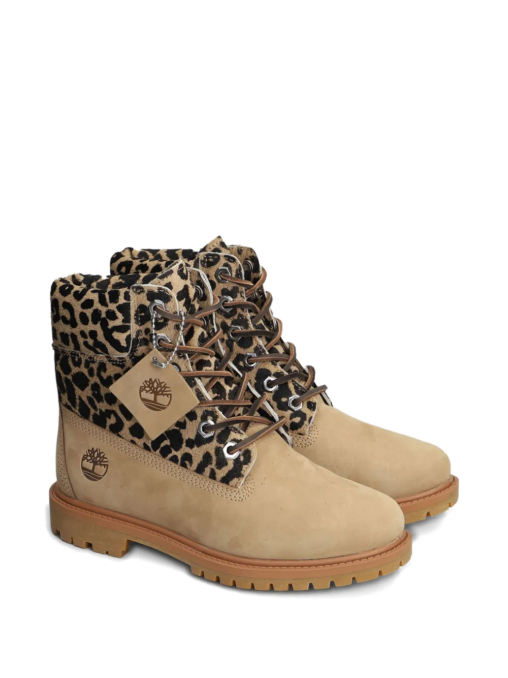 Timberland 6'' Premium laarzen met luipaardprint Beige
