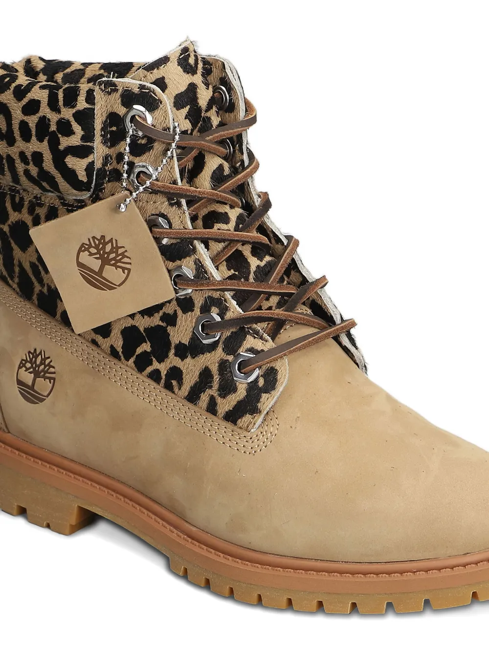 Timberland 6'' Premium laarzen met luipaardprint Beige
