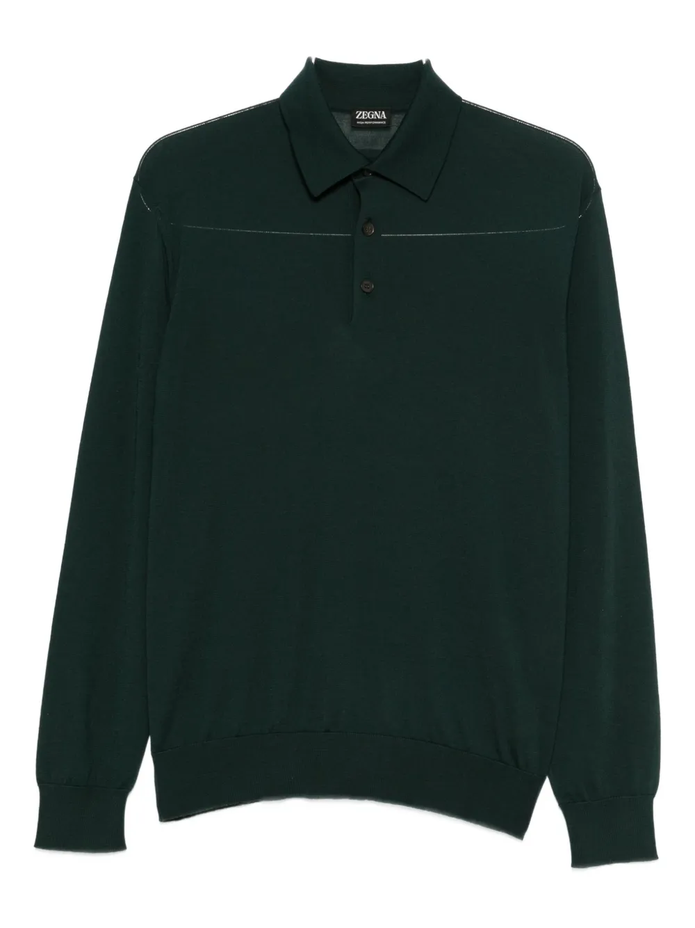 Zegna long-sleeve polo shirt - Verde