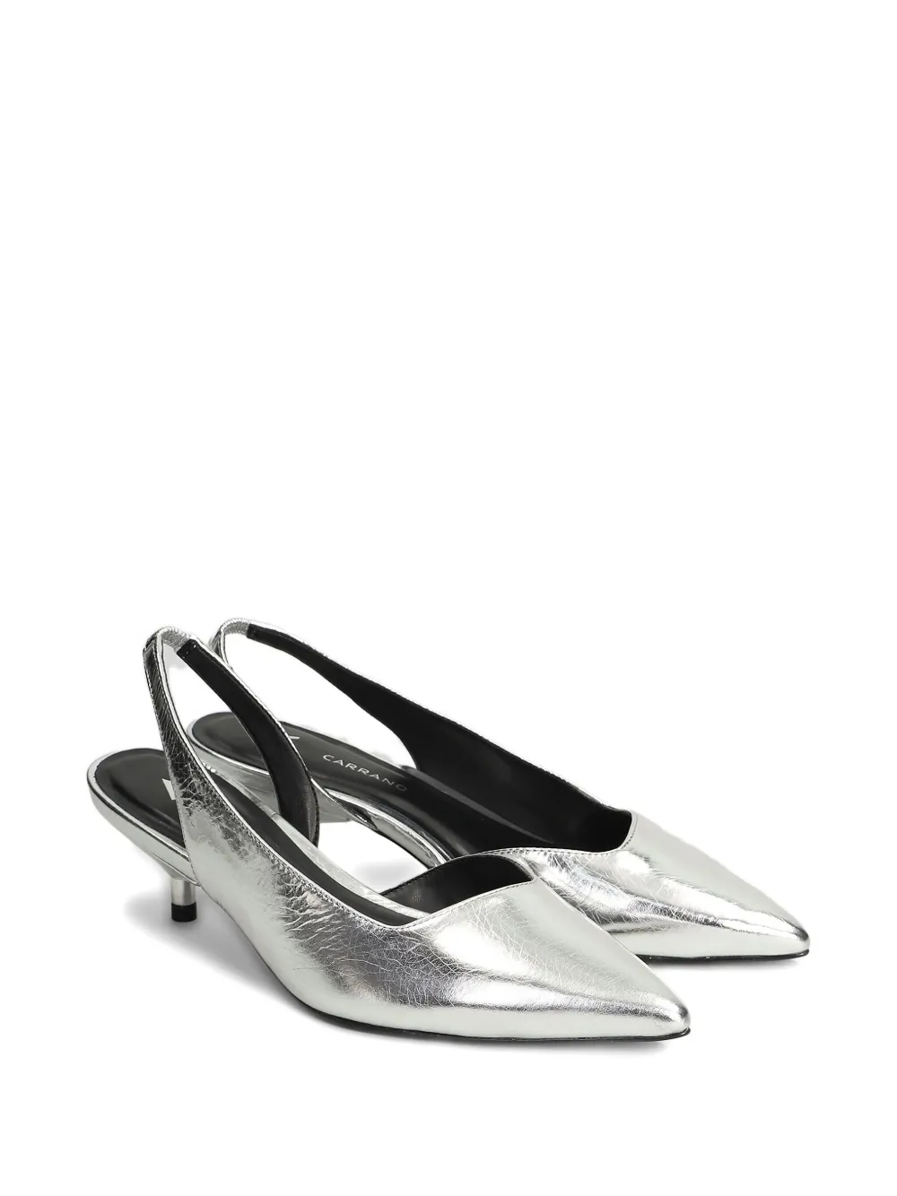 CARRANO 50 mm slingback pumps met puntige neus Zilver
