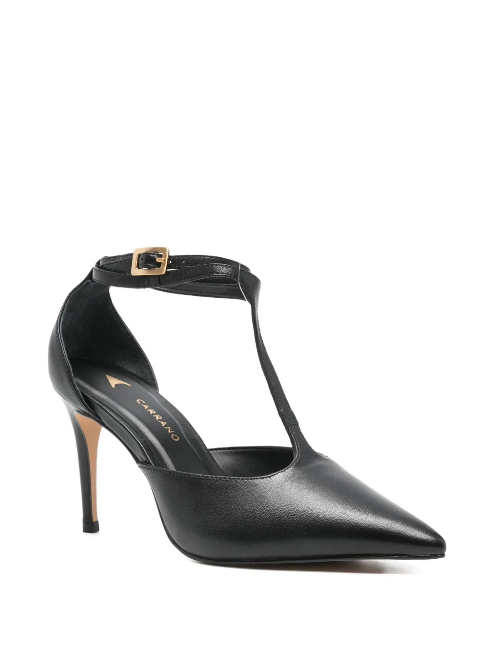 Carrano 85mm Ankle-strap Leather Pumps In Black