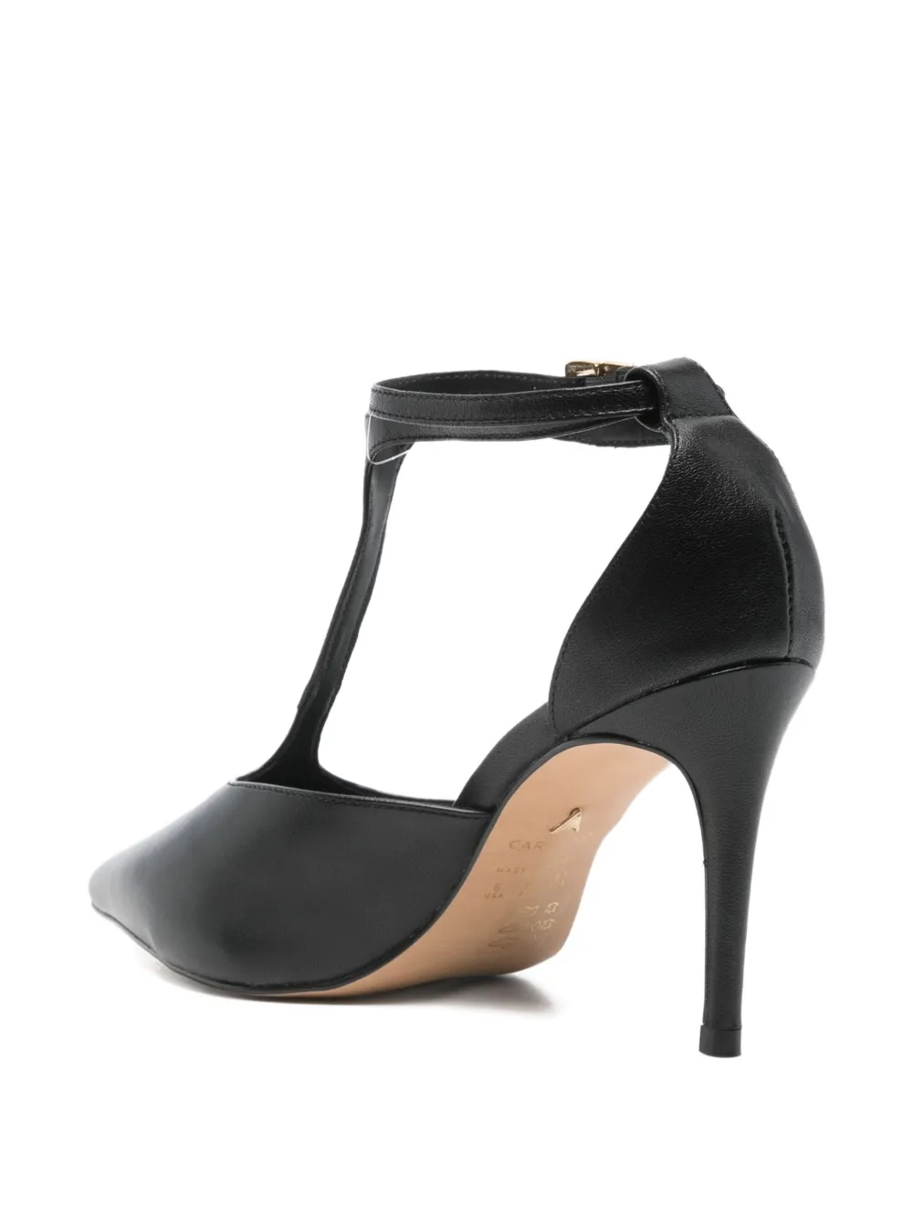 Carrano 85mm Ankle-strap Leather Pumps In Black