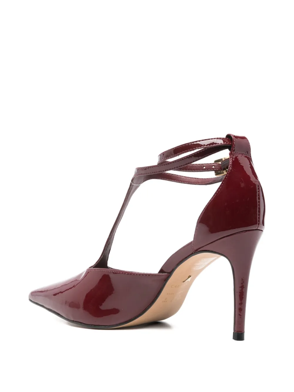 Carrano 85mm Ankle-strap Leather Pumps In Burgundy