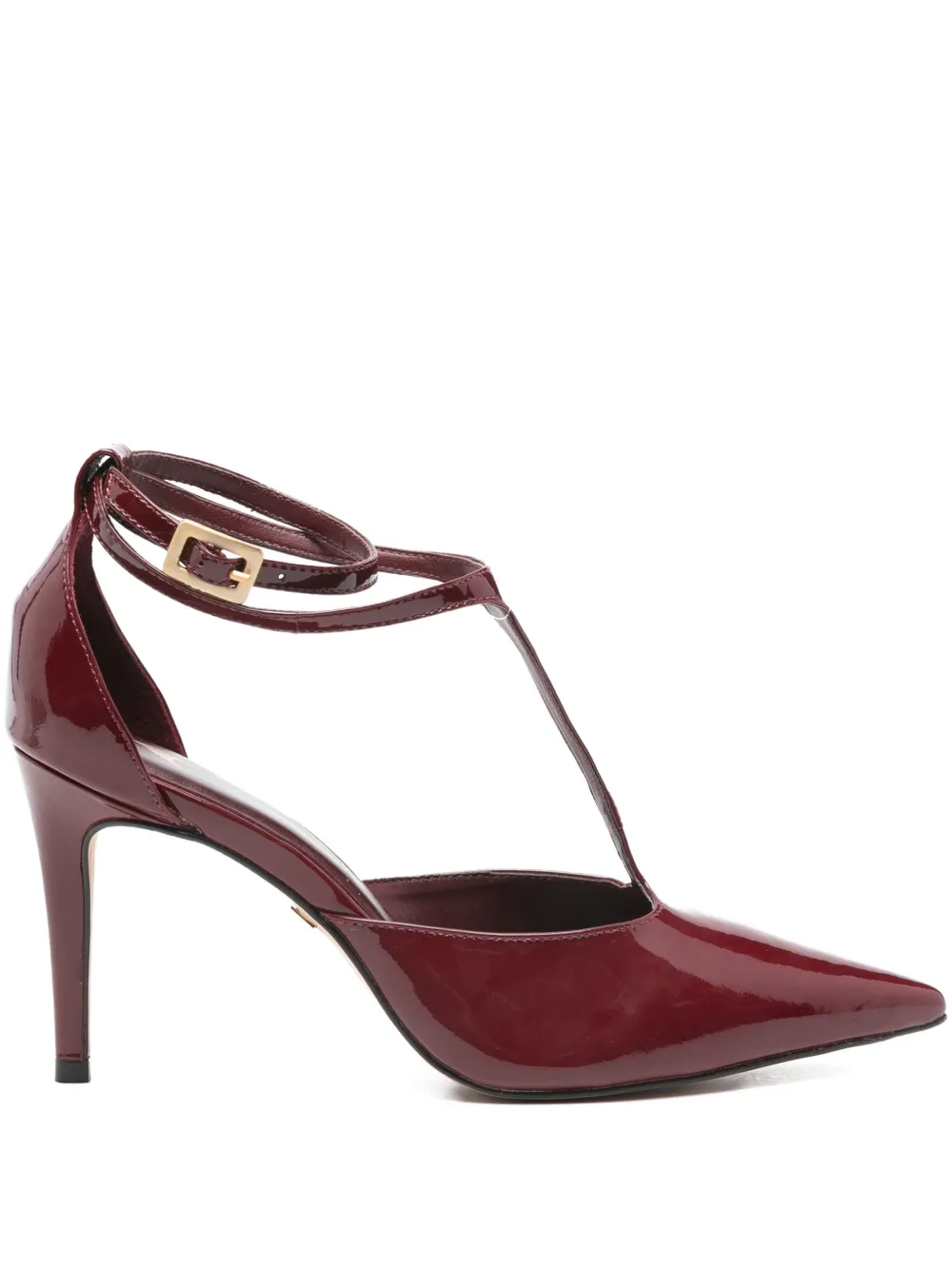 Carrano 85mm Ankle-strap Leather Pumps In Burgundy