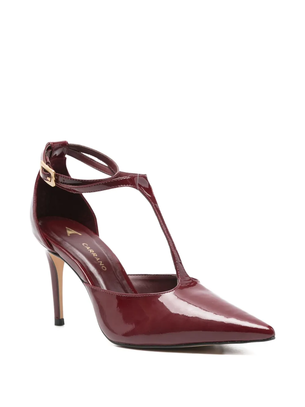 Carrano 85mm Ankle-strap Leather Pumps In Burgundy