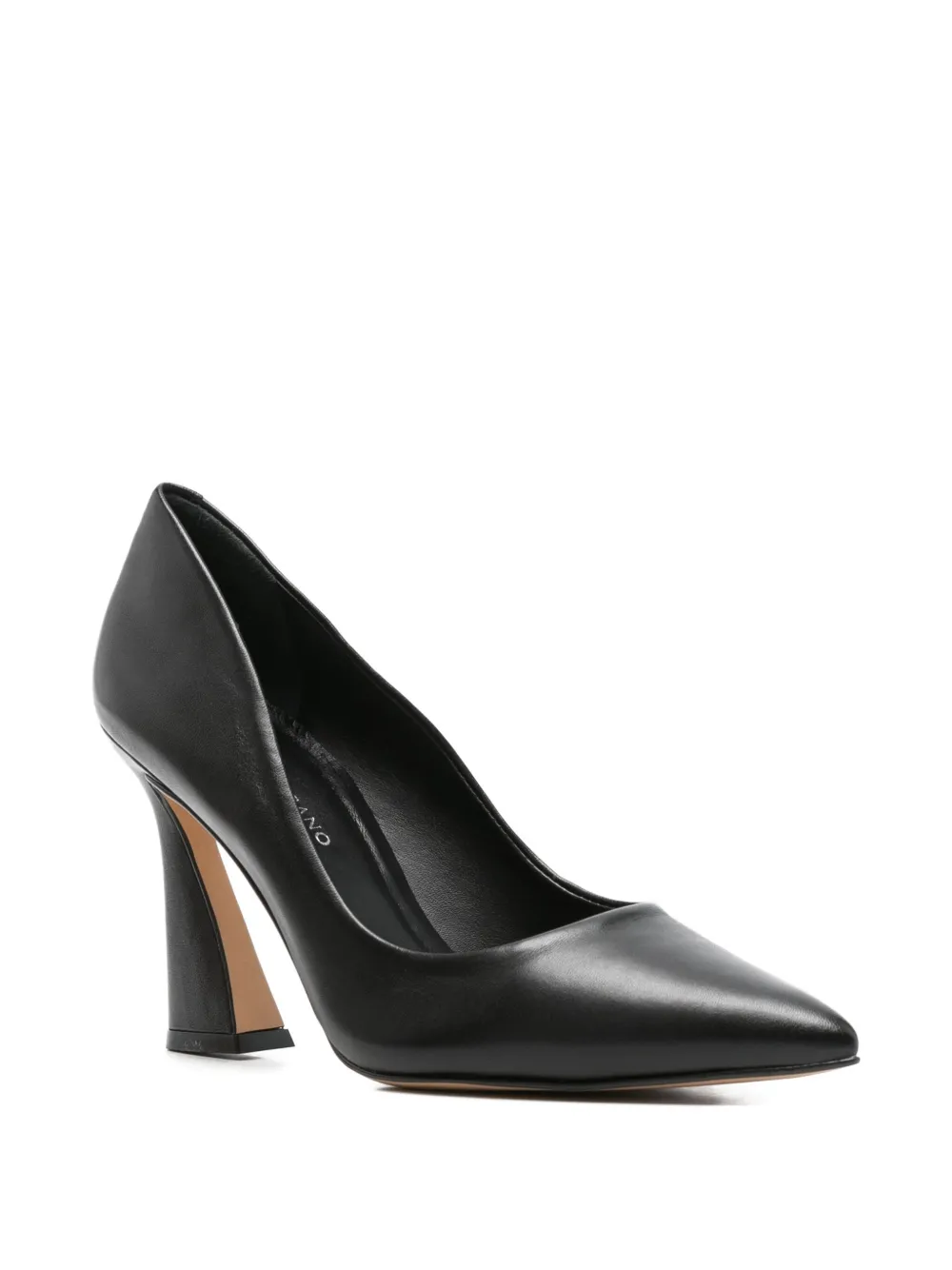 CARRANO 95 mm pumps met sculpturale hak en puntige neus Zwart