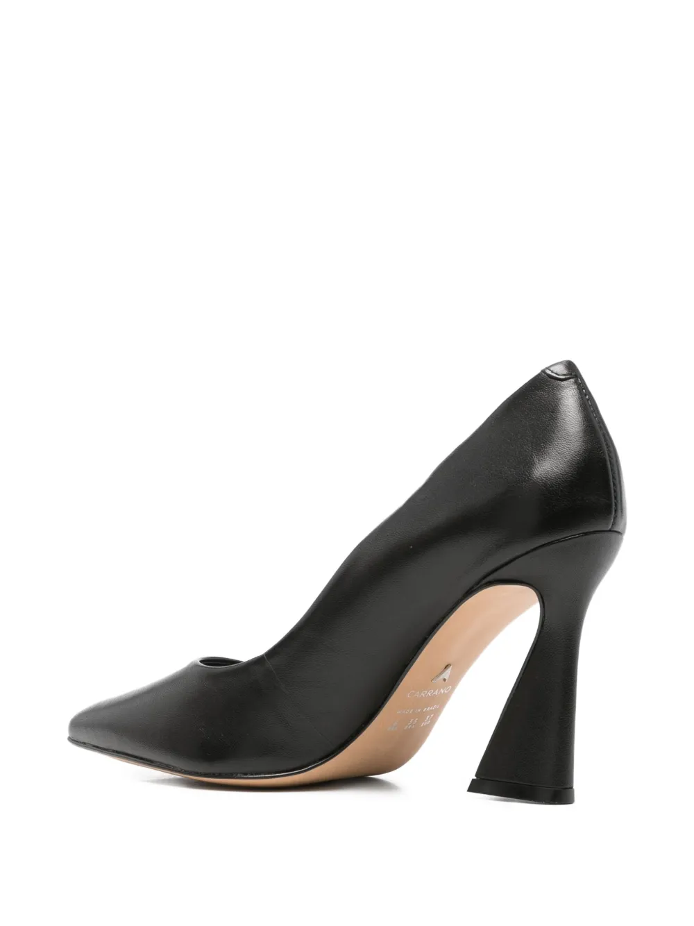 CARRANO 95 mm pumps met sculpturale hak en puntige neus Zwart