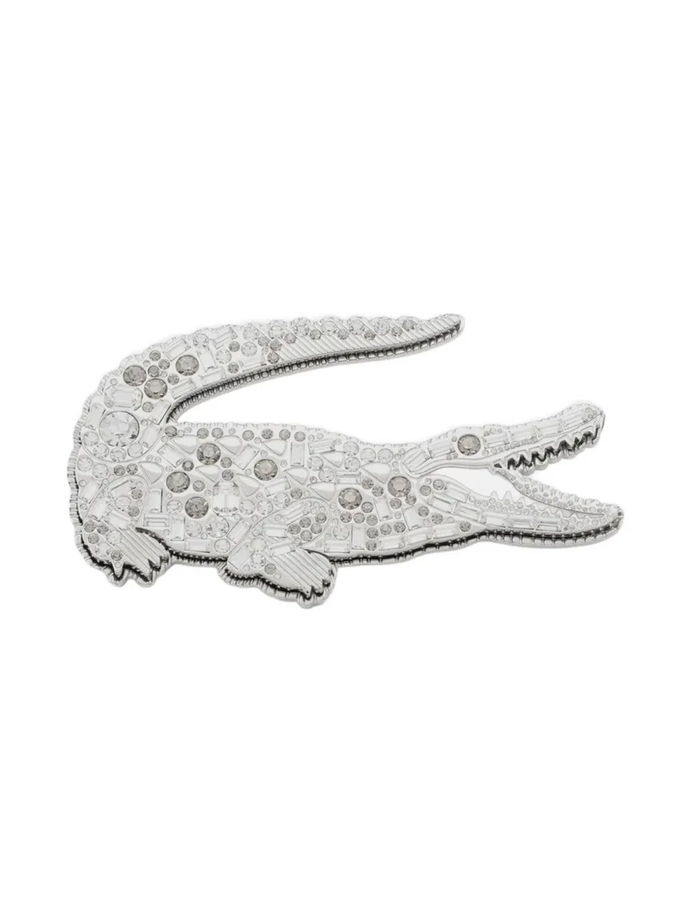 Lacoste Clear Crystal Brooch In Metallic